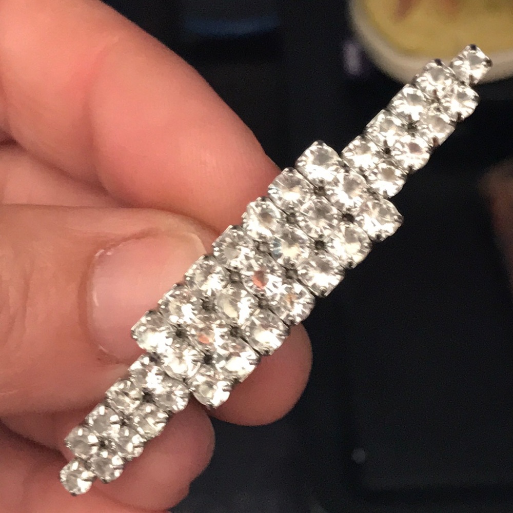 Vintage Clear Rhinestone Prong Set Brooch*Bundle